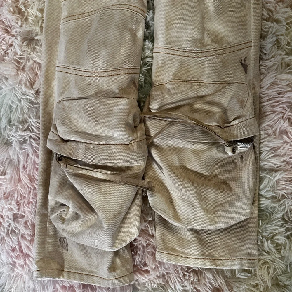 New The Attico Essie Mid-Rise Cargo Jeans Size 24